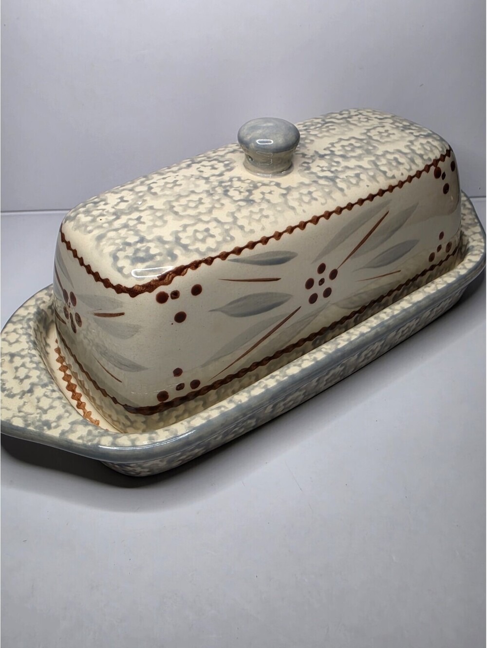 Temp-tations Old World Confetti Ceramic Covered Butter Dish